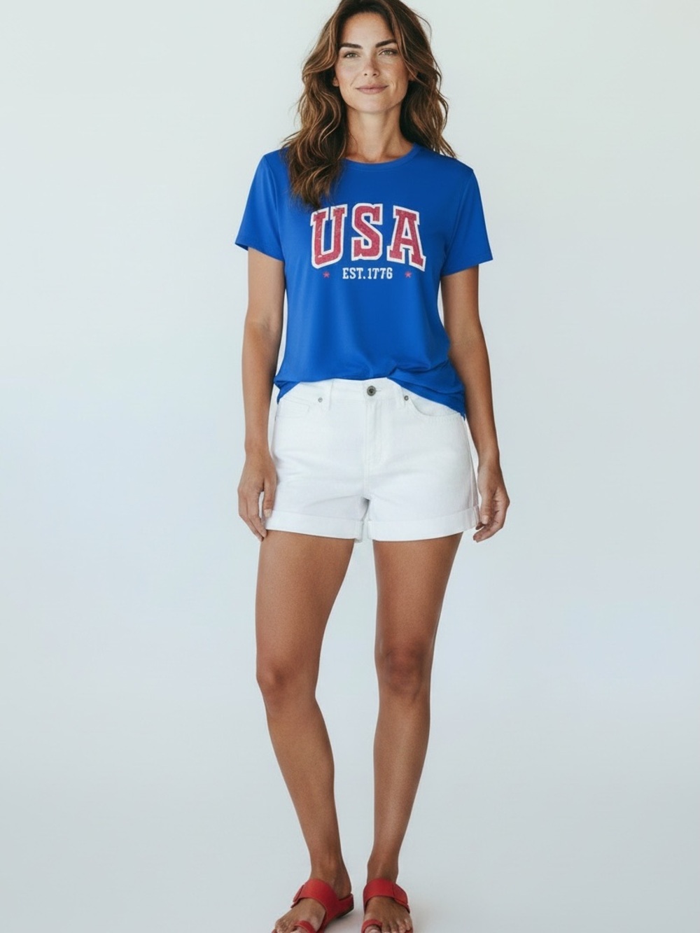 Women's Blue USA Graphic Tee